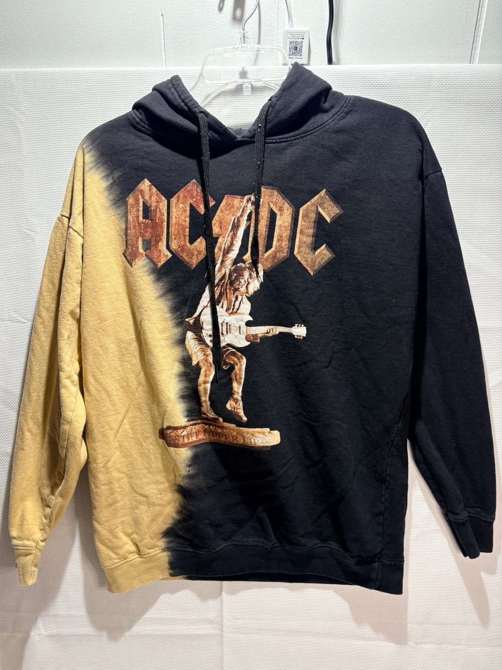 AC/DC Two-Tone Black & Tan Graphic Pullover Hoodie